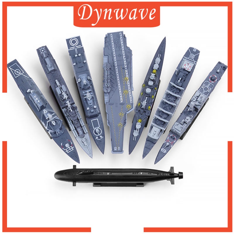 Set 8 mô hình tàu chiến 4D chưa lắp ráp tỉ lệ 1:144 trang trí nhà cửa tiện dụng