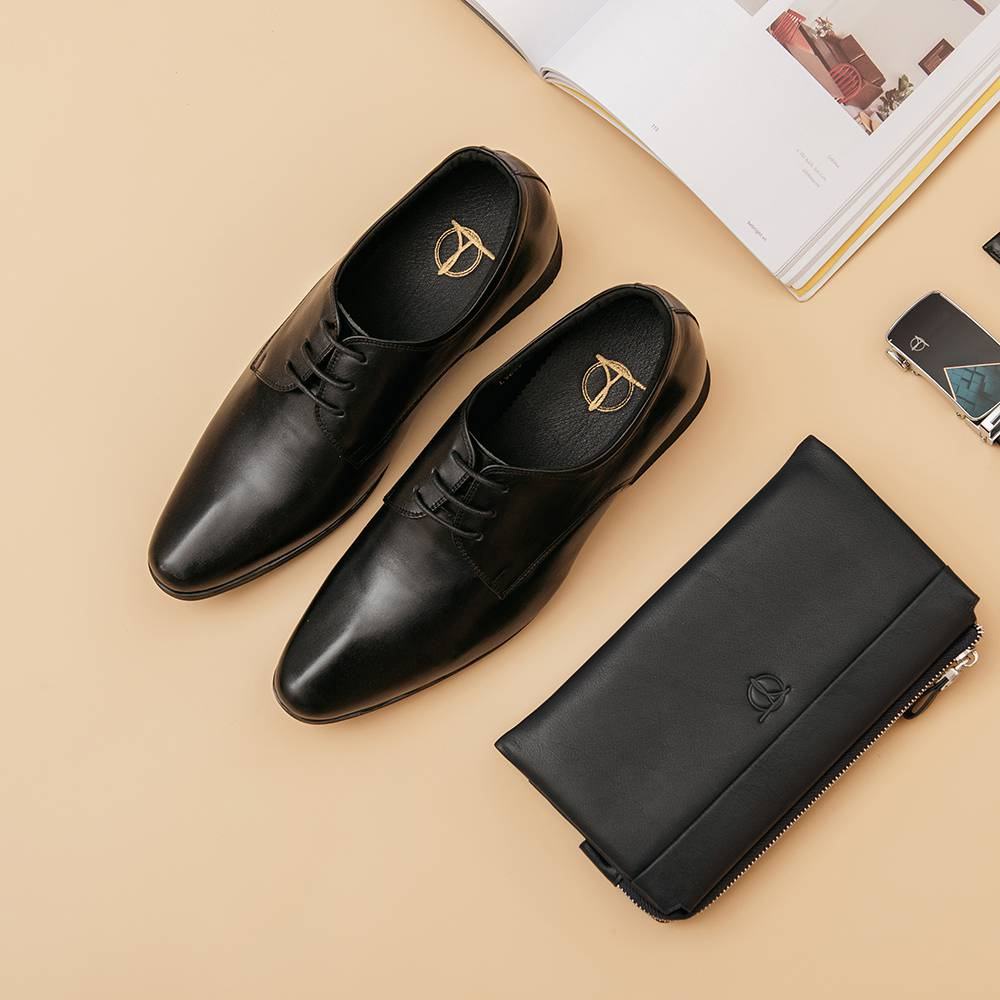 Giày da nam công sở Derby da bò xịn cao cấp, sang trọng hàng hiệu Tâm Anh mã GNTA5502-D
