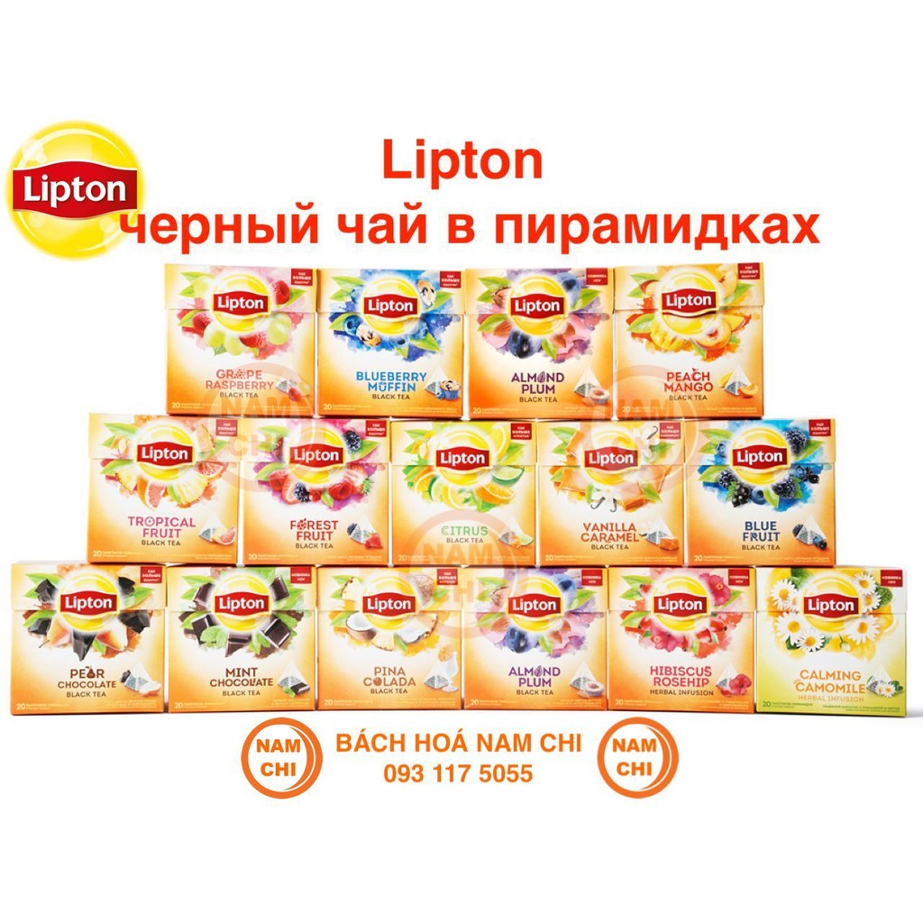 [Mã 66FMCGSALE hoàn 8% đơn 500K] [DATE MỚI] Trà Đen Túi Lọc Lipton Nga Đủ Vị Hộp 36GR Gồm 20 Túi Lọc (Siêu Thơm Ngon)