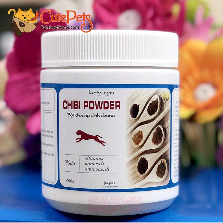 Bột khoáng dinh dưỡng Chibi Powder 400g Hỗ trợ tăng tiêu hóa, tăng hấp thu, tăng cơ vận động cho chó- Petshophanoi