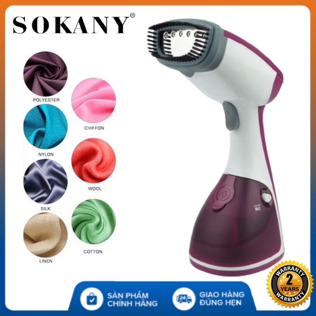 Bàn là hơi nước Sokany AJ-2205 bàn ủi hơi nước cầm tay nhỏ gọn công suất 1200W là phẳng nhiều loại vải , bảo hành 24th