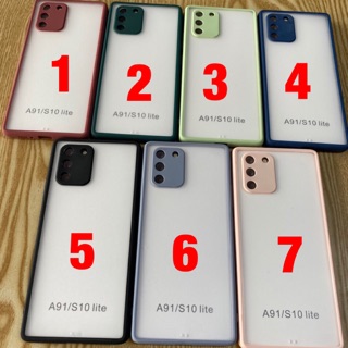 Ốp lưng Samsung S10 lite viền màu bảo vệ camera