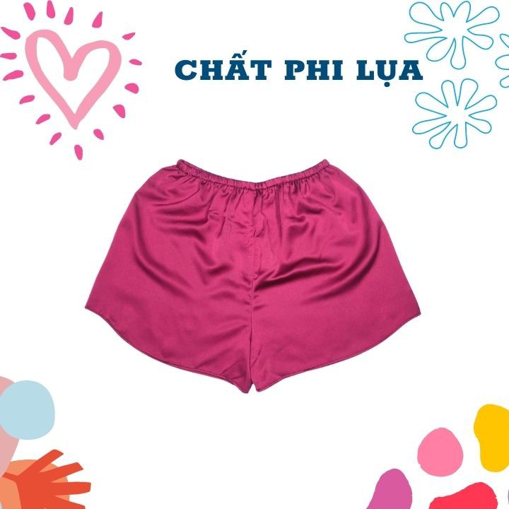 Quần đùi Nữ Lụa Satin Cao Cấp từ 45-64kg- mặc ngủ - mặc trong váy -mềm min- Tomchuakids