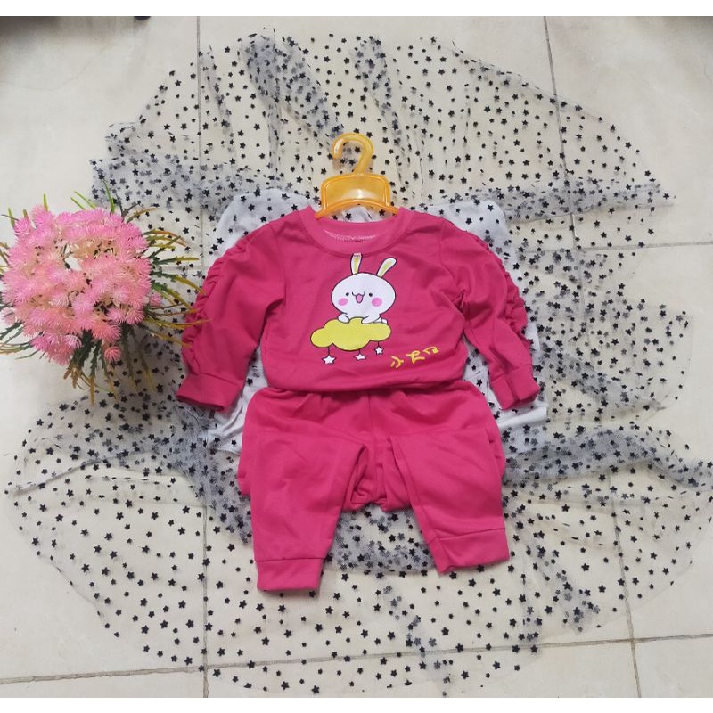 Thanh lý bộ cotton dài tay bèo cho bé gái 7_14kg