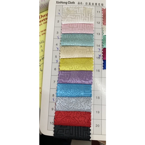 Vải gấm tơ Vân hoa đẹp