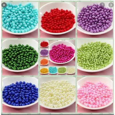10/25/50gam hạt cườm, hạt bẹt nhựa có lỗ đủ màu size 4mm