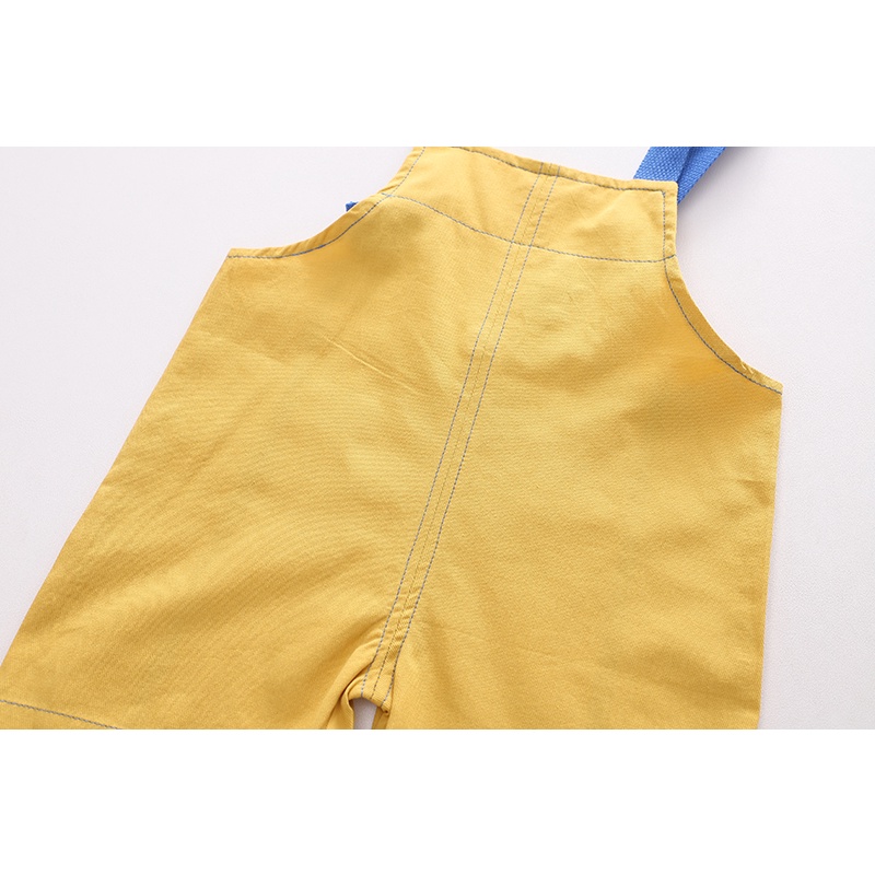 Set Áo Thun Tay Ngắn Cổ Tròn + Quần Short Cotton In Hình Gấu Hoạt Hình Thời Trang Hè Cho Bé Size 80-120cm