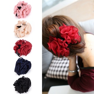 Kẹp Tóc Hoa Hồng Vải Chiffon Thời Trang