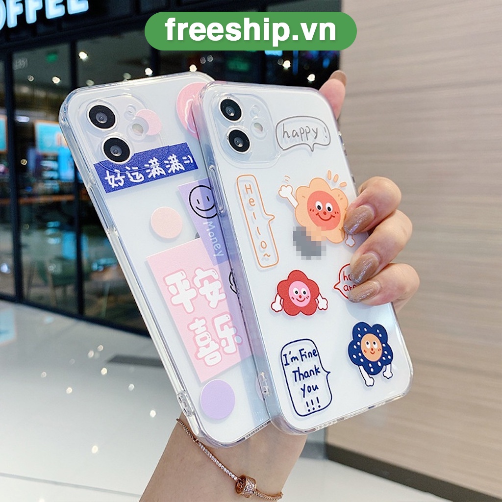 Ốp lưng iphone silicon vui nhộn Happy cho 6/6s/6splus/7/7plus/8/8plus/x//xs/11/12/pro/max/plus/promax t119