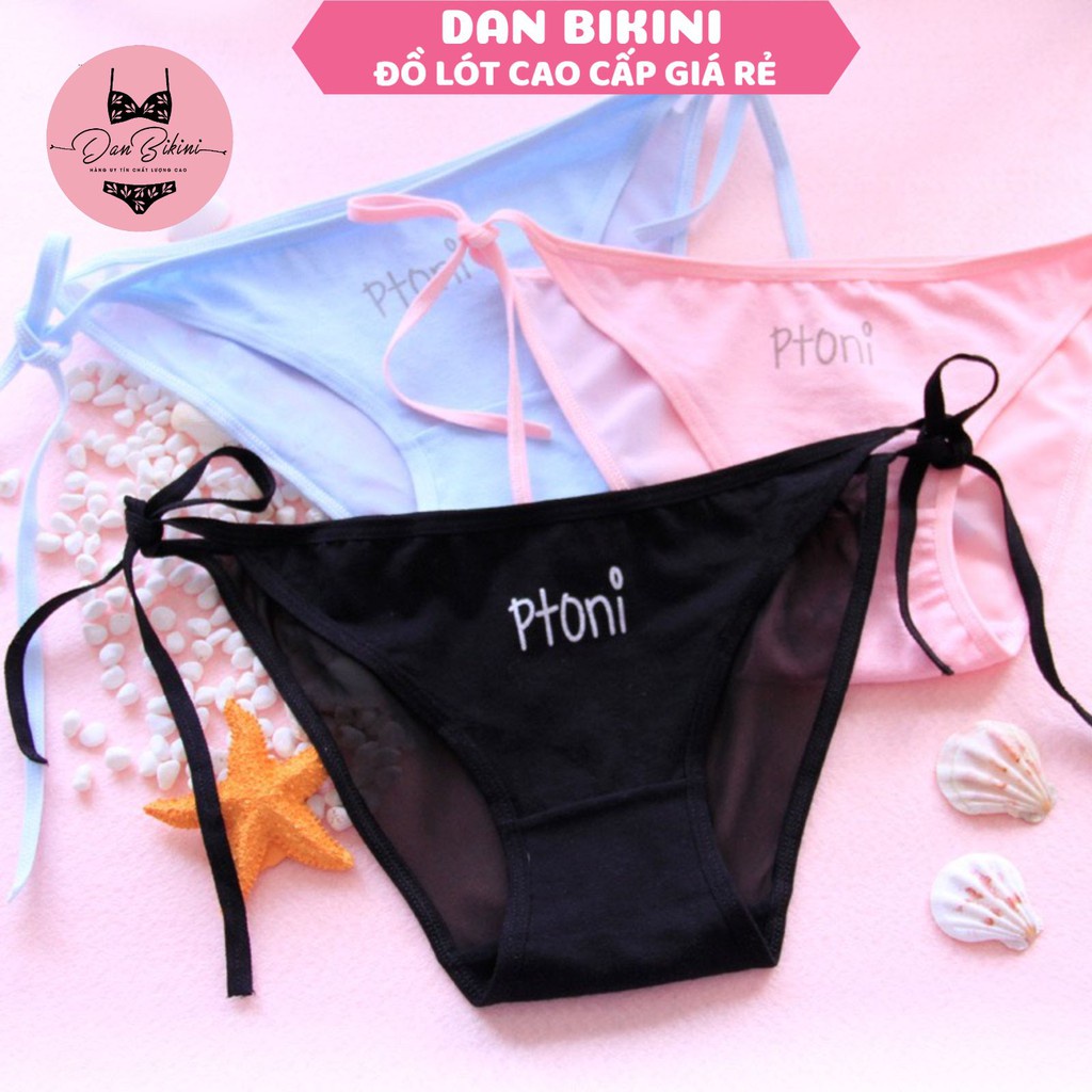 Quần Lót Nữ Cotton ❤️FREESHIP❤️ Quần Lót Ren Thắt Nơ Hông Sexy điệu đà mẫu NK016