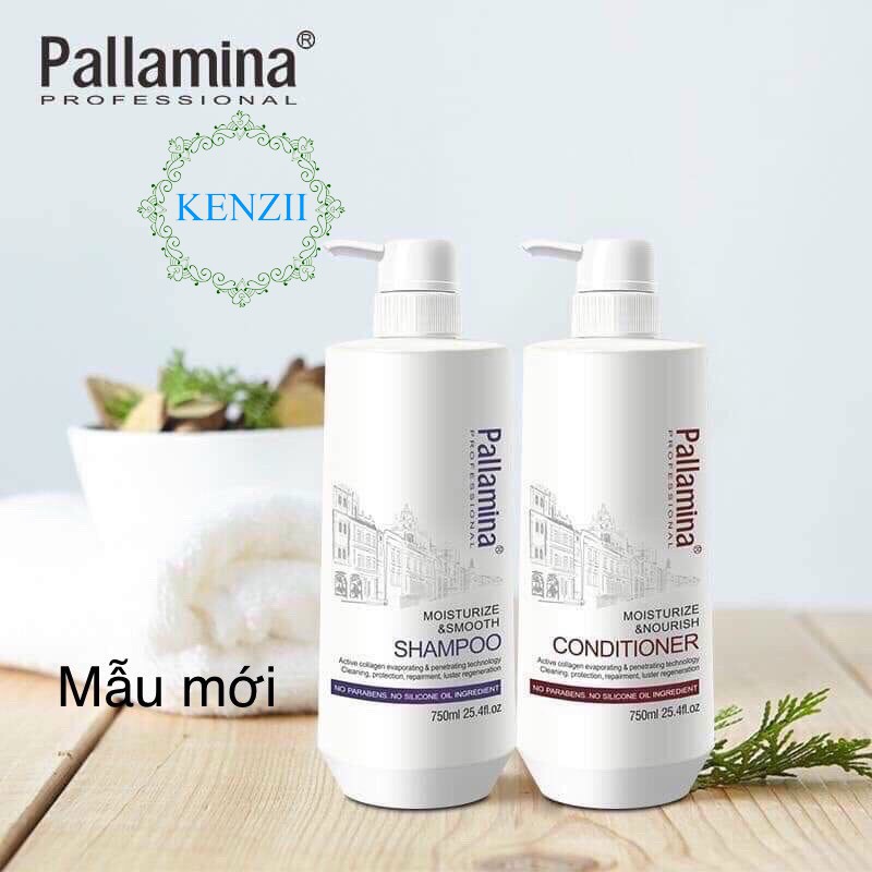 Dầu gội dầu xả Pallamina Collagen kiềm dầu làm phồng chân tóc phục hồi siêu mượt tóc cao cấp