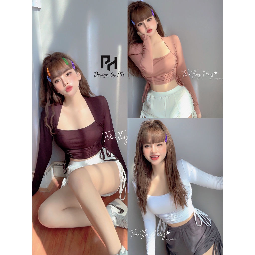 [CÓ SẴN+ẢNH THẬT] Set Áo Quần thun dây rút eo ôm body mẫu mới thu đông 2021