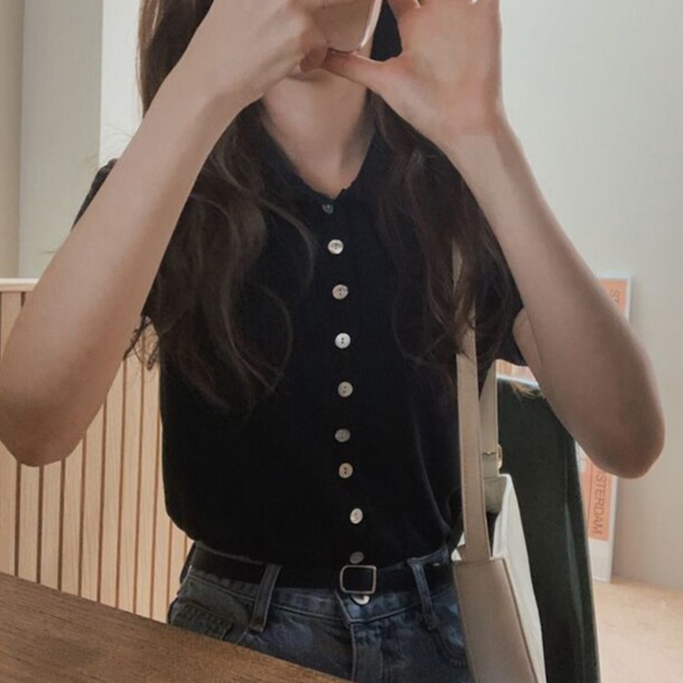 Áo Thun Cổ Bẻ Ngắn Tay Thời Trang Dạo Phố Cá Tính 43973