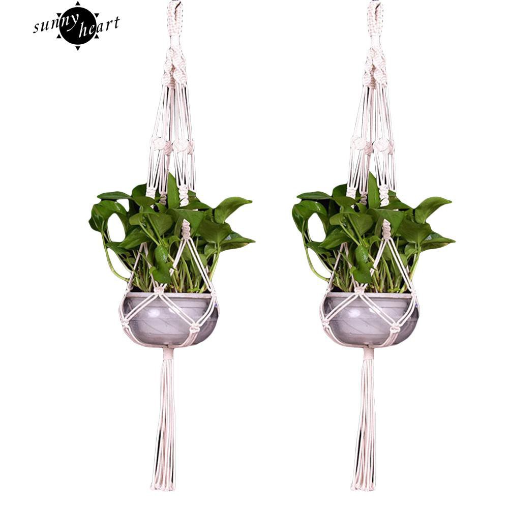 Dây treo chậu cây trang trí chất liệu vải lanh cotton