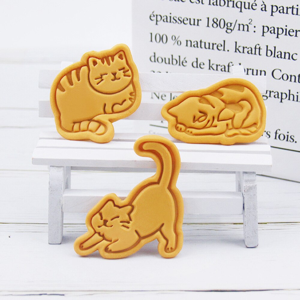 Khuôn Cắt Bánh Quy Hình Dấu Chân Mèo 3d