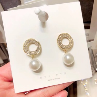 Bông tai - khuyên tai - hoa tai hạt châu đính đá sang chảnh