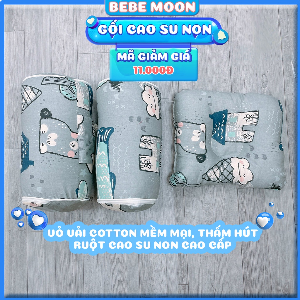 Bộ Gối Chặn + Gối Chống Lõm Đầu bông sơ sinh Made In Việt Nam