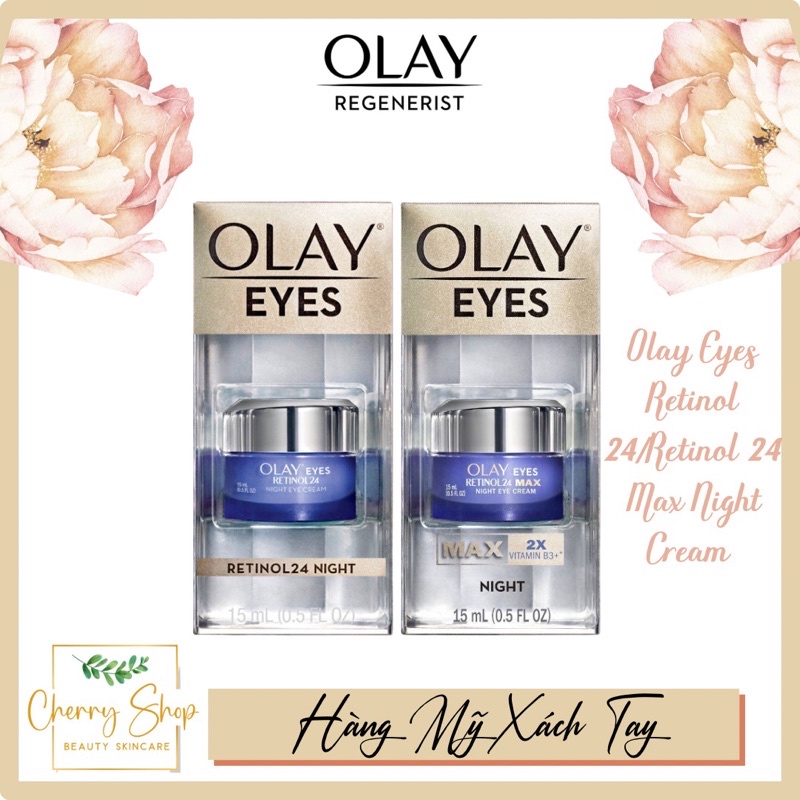 [Hàng USA] Kem làm giảm nhăn vùng mắt Olay Eyes Retinol 24/Retinol 24 Max Night Eye Cram (15ml)