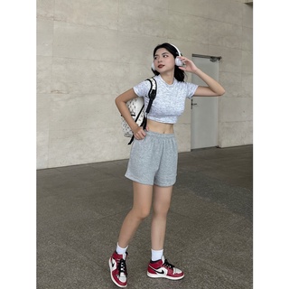 Áo croptop nữ  BASIC ACTIVE TOP FFSTUDIO chất thun gân tăm co giãn