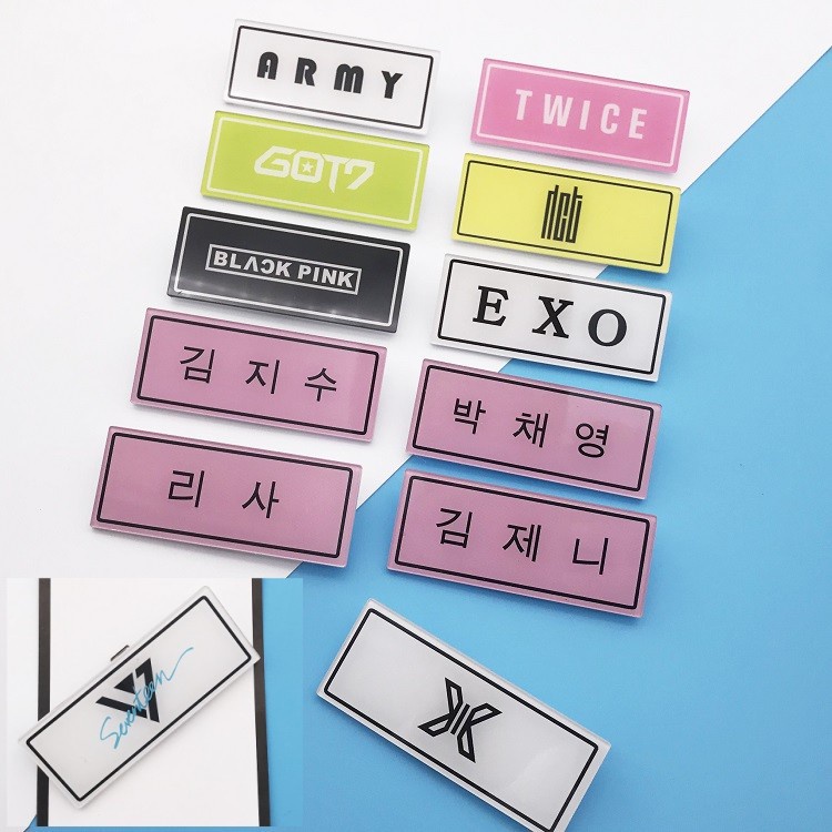 Huy Hiệu Cài Áo Trang Trí Ba Lô In Hình Nhóm Nhạc Kpop BANGTAN BOYS SUGA V EXO GOT7 NCT LISA JENNIE TWICE SEVENTEEN X1
