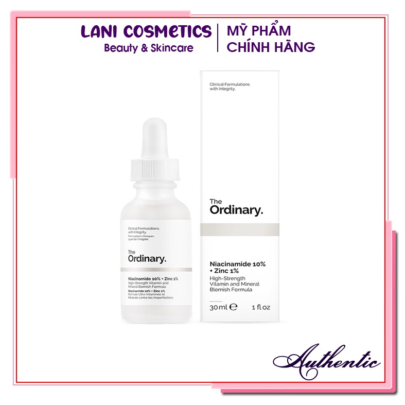 [Mã SRJULY1619 giảm 15K đơn 50K] (Sẵn - bill) The Ordinary làm giảm mụn kích ứng Niacinamide 10%+Zinc 1% 30ml