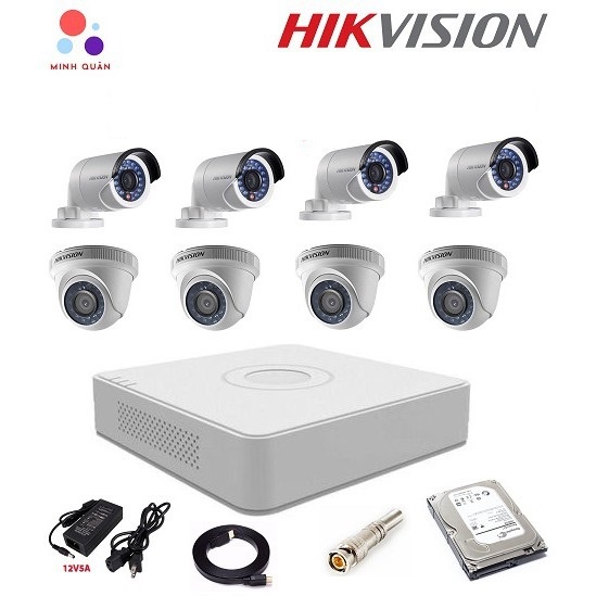 Bộ 8 camera Hikvision 2.0MP giá rẻ - DS-2CE56D0T-IR - DS-2CE16D0T-IR