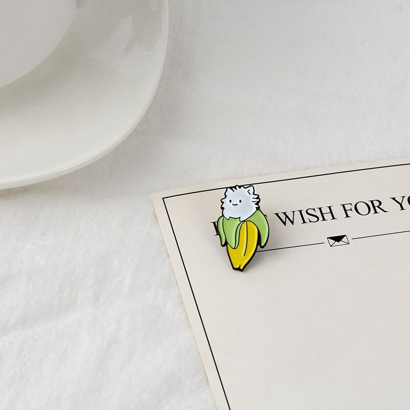 Huy hiệu cài áo thiết kế hình quả chuối hoạt hình đáng yêu dành cho cả nam và nữ