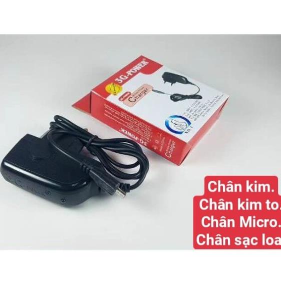 bộ sạc liền dây cho loa chân (v3) - nokia ( chân kim- chân to) - chân micro ( loại dài 8mm- 10mm).