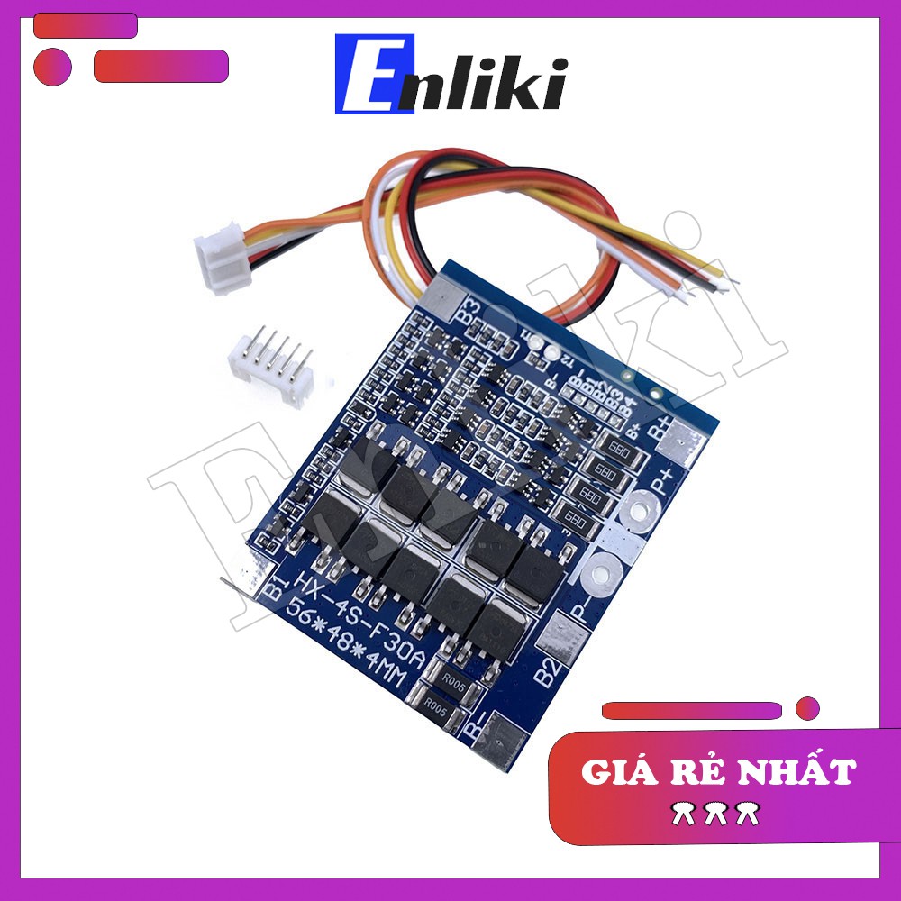 4S 30A Mạch Bảo Vệ BMS Cho Pin Sắt LiFePO4 3.2V - Hệ 4 Cell Nối Tiếp