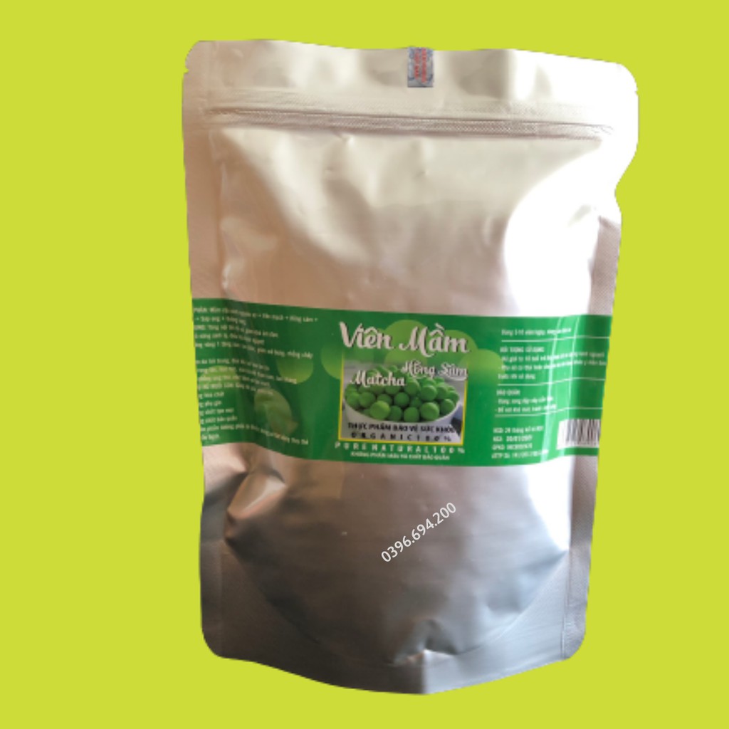 [Có Che Tên] 500gr Viên Mầm Đậu Nành Hồng Sâm Matcha Nở Ngực, Tăng Vòng 1, Đẹp Da có Chứng Nhận ATTP (Túi Zip)