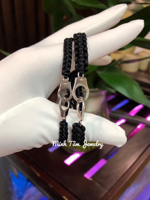 Vòng tay đôi còng số 8 bạc S925 cao cấp