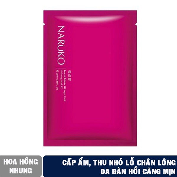 Mặt Nạ Giấy Naruko Sheet Mask - dưỡng trắng, dưỡng ẩm, chống lão hóa, giảm mụn (bản đài)