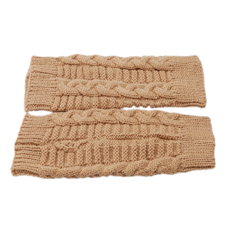 Popular 1 Pair Women Fashion Knitted Arm Fingerless Winter Gloves Soft Warm Mitten