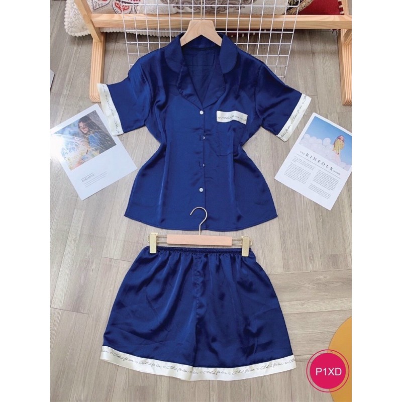 BỘ NGỦ CỘC TAY-BỘ PIZAMA CAO CẤP - CHẤT LỤA FOM RỘNG-MẶC THOẢI ,MÁI THOÁNG