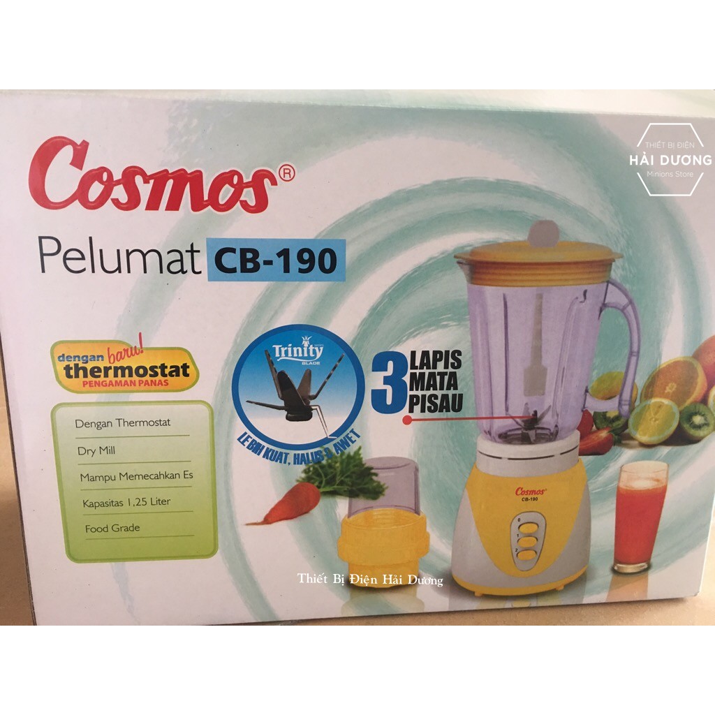 Máy xay sinh tố Cosmos CB-175 350W 1L (Trắng) - Lưỡi xay bằng inox sắc bén,bền bỉ - Bảo hành 12 tháng