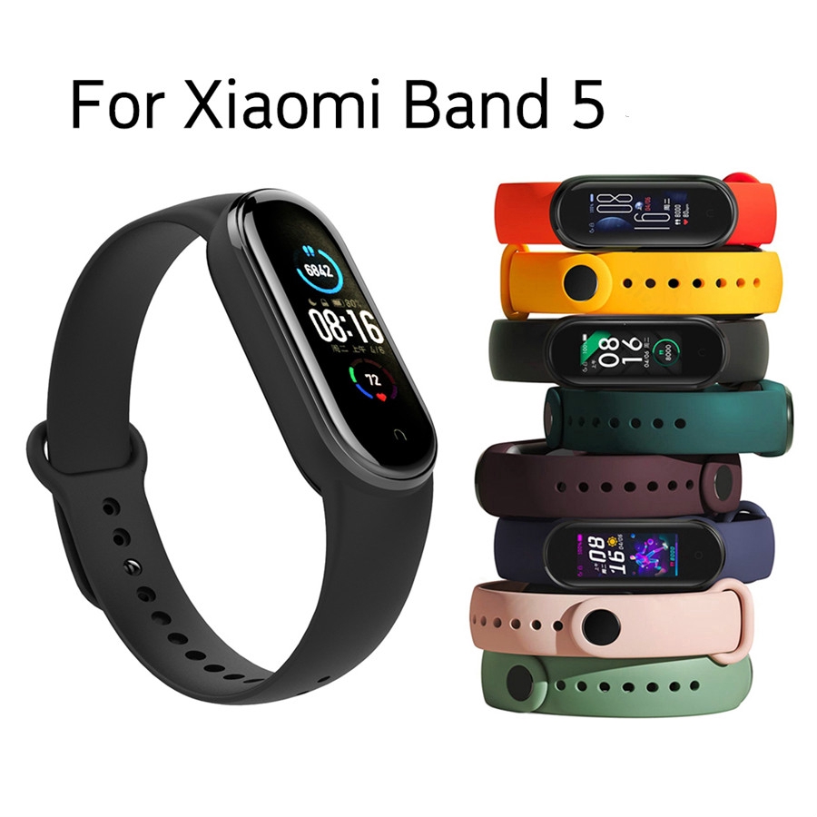 Bộ Vòng Tay Silicone 1 Dây Chống Nước + 2 Miếng Dán Bảo Vệ Màn Hình Cho Xiaomi Band 5