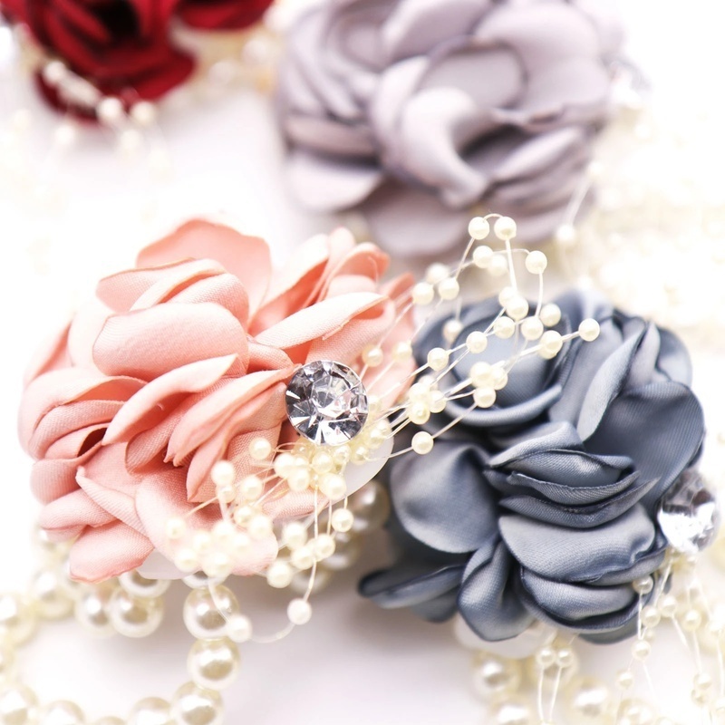 Vòng Hoa Đeo Cổ Tay Đính Hạt Ngọc Trai Giả Thanh Lịch Cho Phù Dâu/Phù Dâu