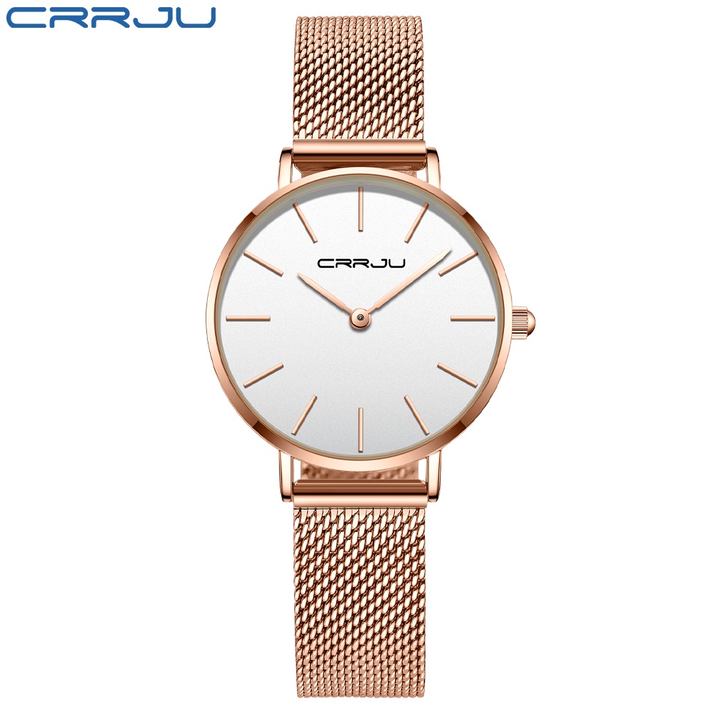 Đồng hồ quartz Crrju 2185X chất liệu thép không gỉ chống thấm nước