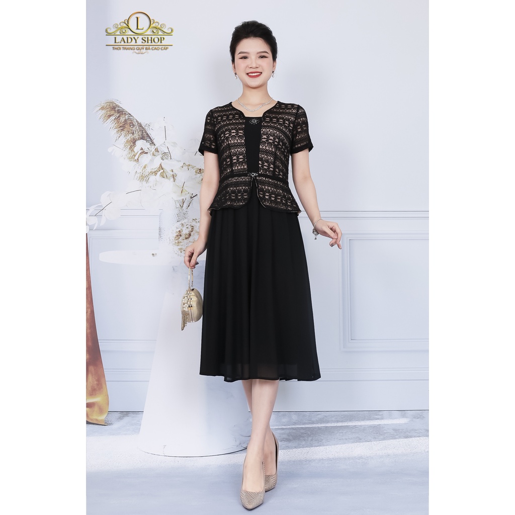 Đầm Ren Peplum Chân Voan Ladyshop Váy trung niên thời trang nữ cao cấp TK812