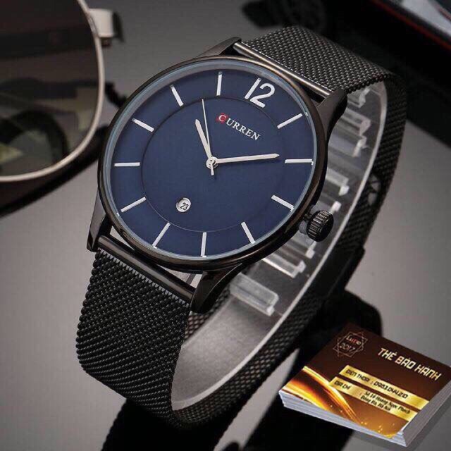 Đồng hồ nam Curen dây lụa cao cấp