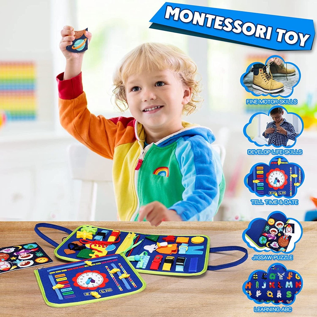 Đồ Chơi Bảng Kỹ Năng Sống Cơ Bản Montessori Giúp Bé Phát Triển Trí Tuệ
