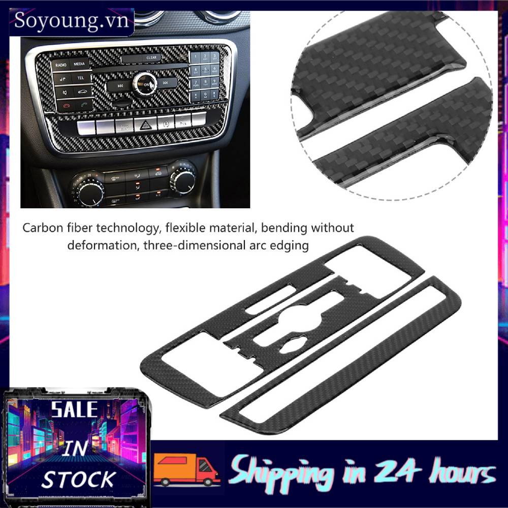 Ốp bảo vệ bảng điều khiển máy hòa bằng sợi carbon cho Mercedes-Benz A Class B CLA GLA