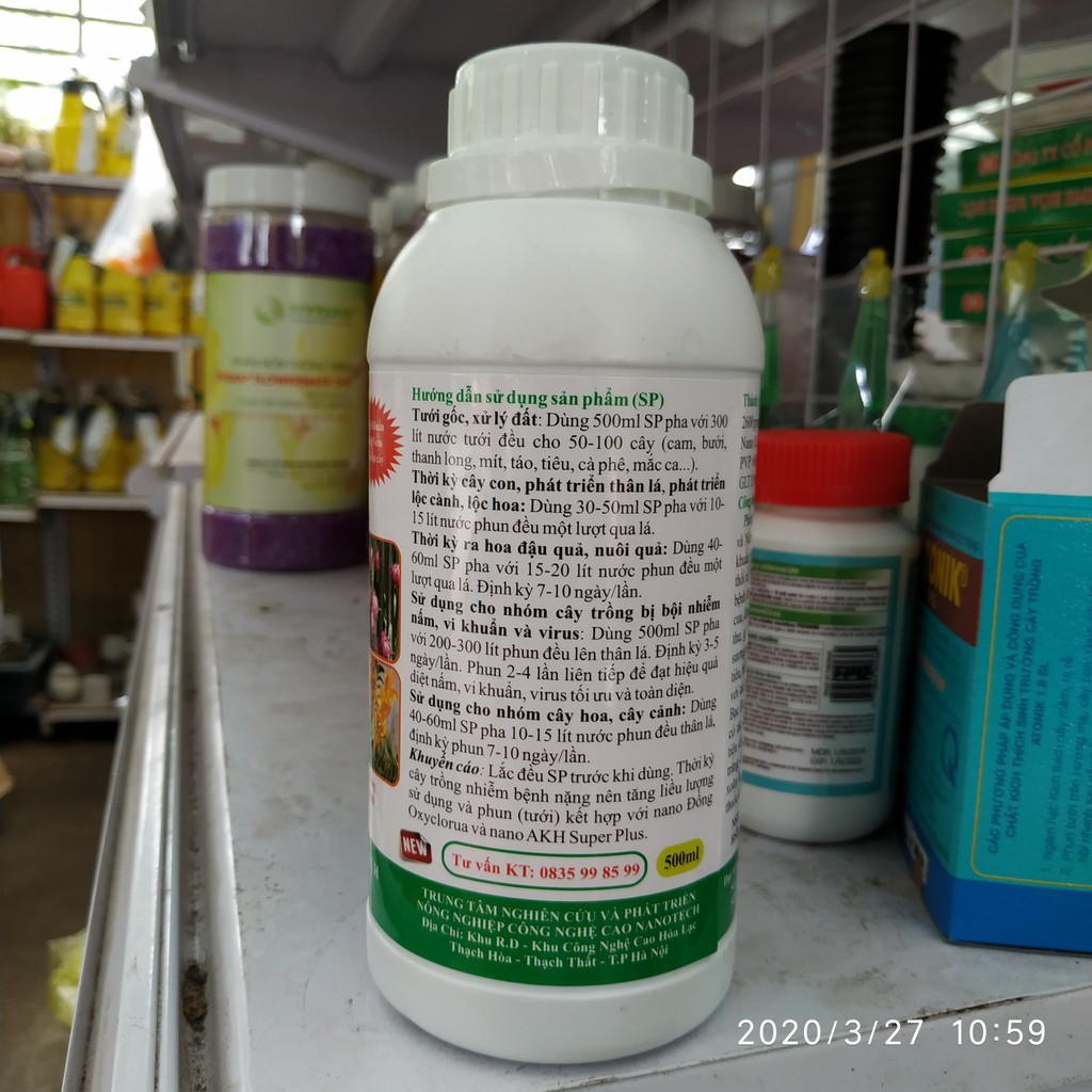 Nano Bạc đồng Super 500ml- Phòng trừ bệnh do Virus, Vi khuẩn và Nấm gây ra