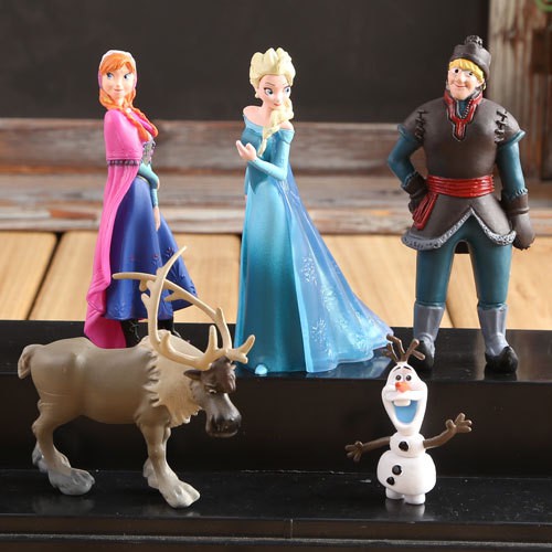 Set 5 mô hình búp bê/tuần lộc dễ thương trong hoạt hình cổ điển Anna Aisha Frozen