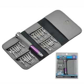 Bộ tua vít 25 đầu tím vỏ xám TE901 bộ dụng cụ sửa chữa đa năng sửa chữa điện thoại