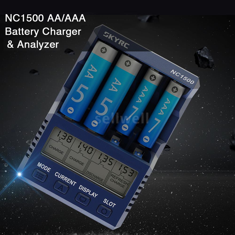 SKYRC NC1500 4-Slot Smart Battery Charger Discharger &amp; Analyzer for AA/AAA Ni-MH Battery