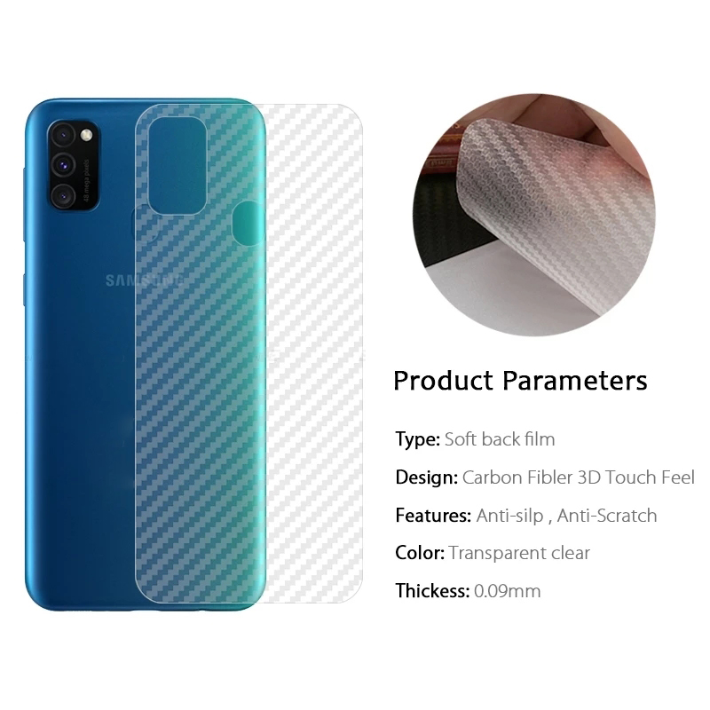 Dán Lưng Điện Thoại Cacbon Chống Vân Tay Cho Samsung ss Galaxy M54 M51 M14 M11 A72 A52 A52s A32 A50s A30s A20s A10s A50 A30 A20 5G 4G 2023
