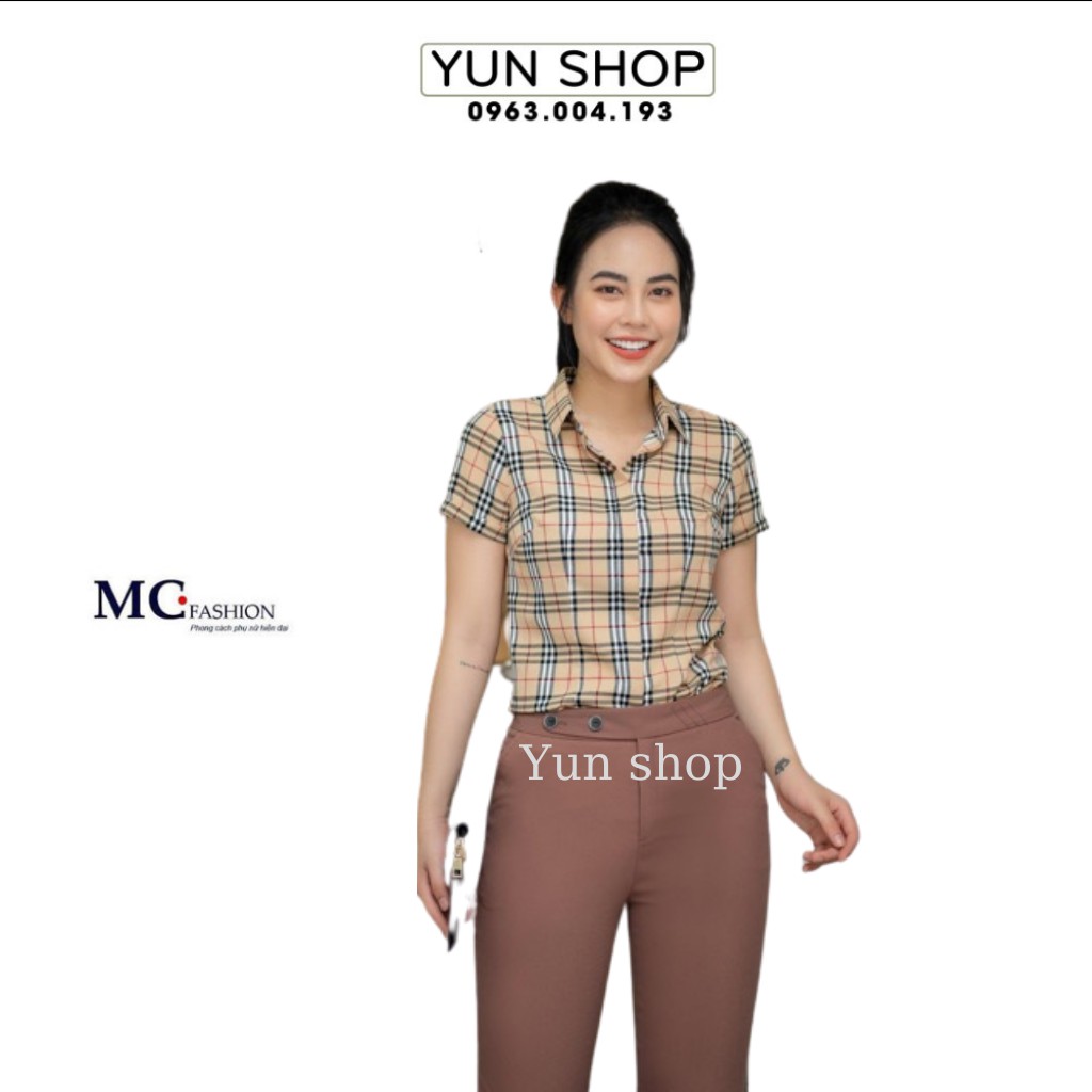 Áo Sơ Mi Cổ Đức- Áo Sơ Mi Cộc Ngắn Tay MC fashion Họa Tiết Kẻ Bbr A665 và A649