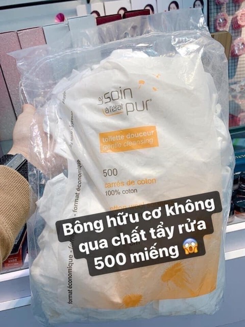 Bông Tẩy Trang Pháp Tetra Le Soin Laretat Pur 600 Miếng