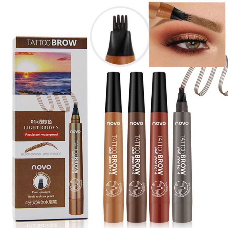 [Hàng mới về] Chì Kẻ Lông Mày Đầu Bốn Răng Chống Thấm Nước Lâu Trôi